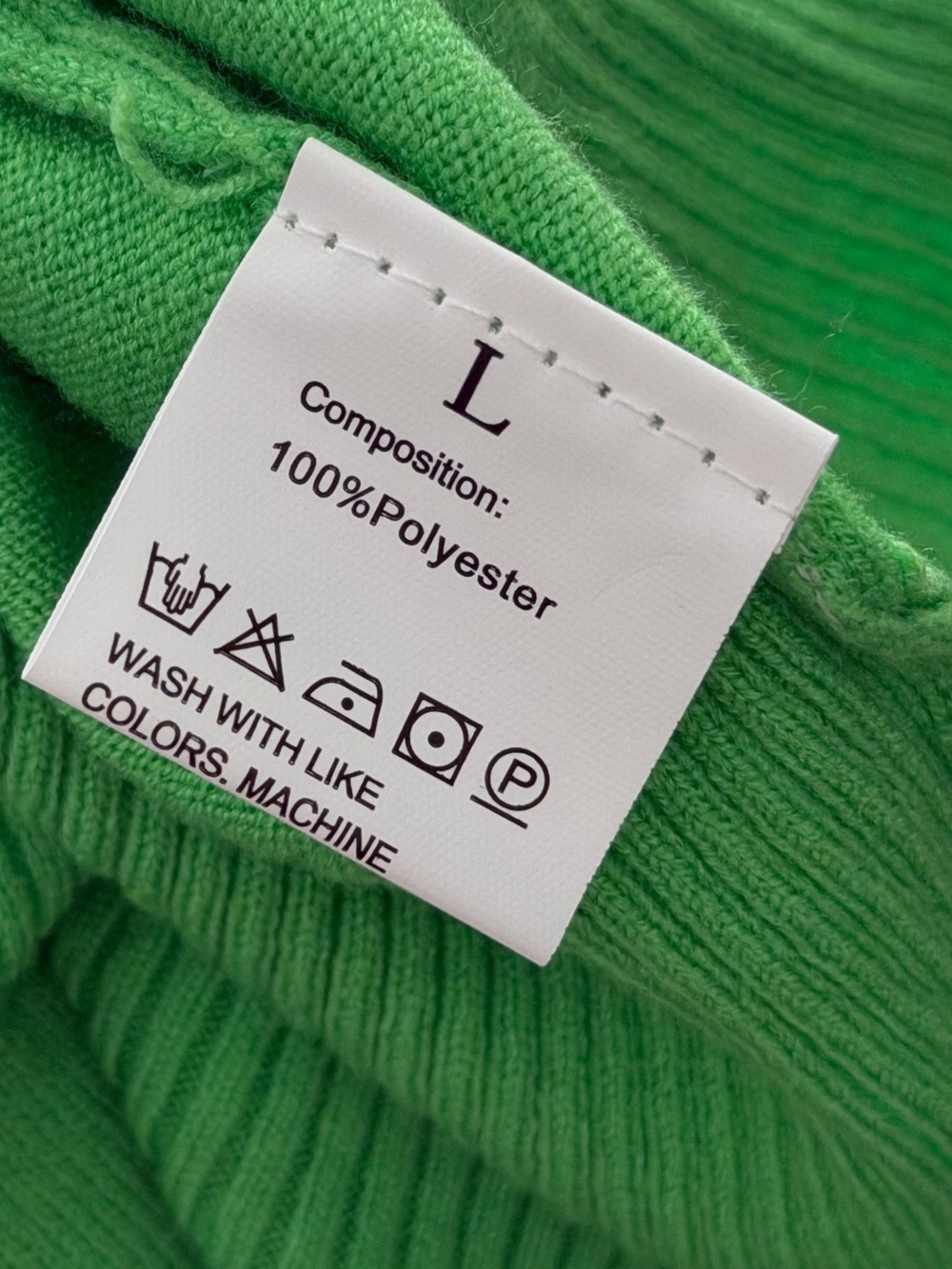 Neon Green Black Star Oversized Sweater Size L Y2K Punk - Picture 6 of 6